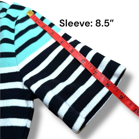 T by Alexander Wang Striped Dress Size M Teal Blue Black - Picture 5 of 8